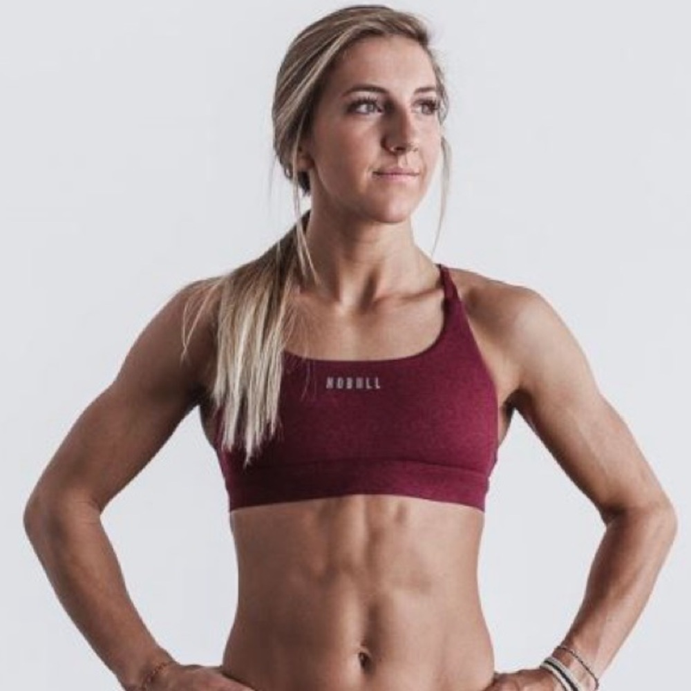 NWT NOBULL Plush Heather Sports Bra - XS - Wine Heather